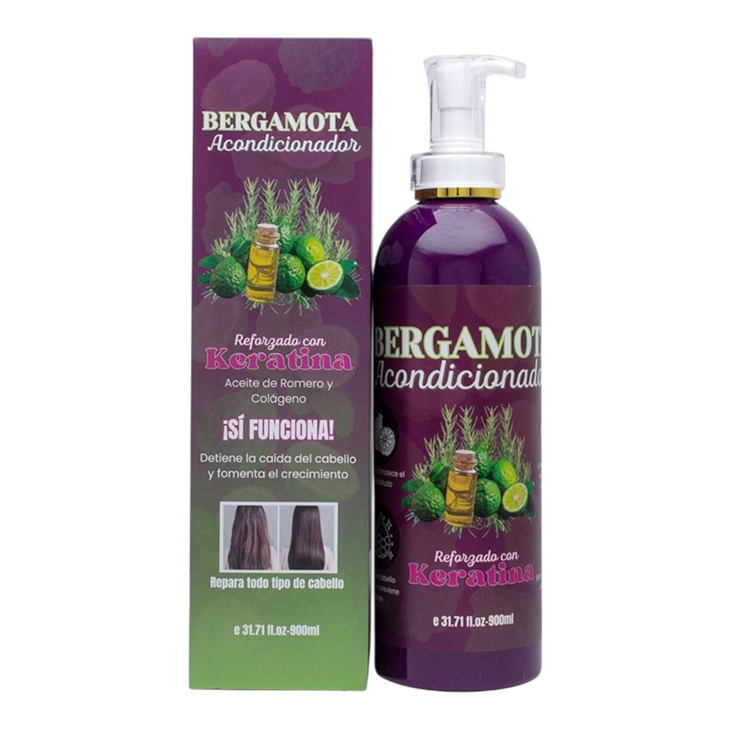 2PCS ACONDICIONADOR BERGAMOTA REFORZADO CON KERATINA ROMERO Y COLÁGENO BM-2001