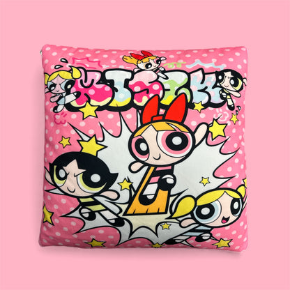 SÚPER POWER GIRLS PINK WITH POINTS 2 IN 1 PILLOW & BLANKET