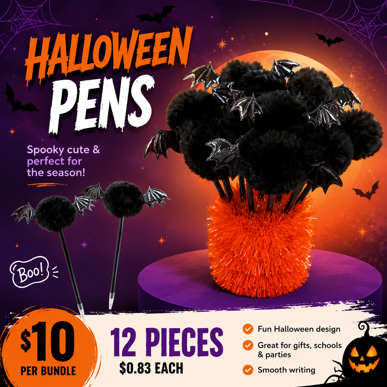 12PCS PACK HALLOWEEN PENS JH-5