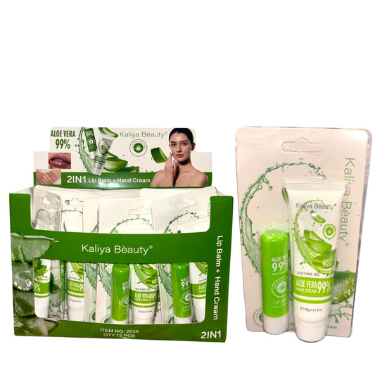 12PCS DISPLAY KALIYA BEAUTY 2IN1 LIP BALM + HAND CREAM 2639