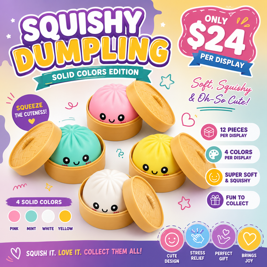 12PCS DISPLAY MYSTERY SOLID COLOR  DUMPLING