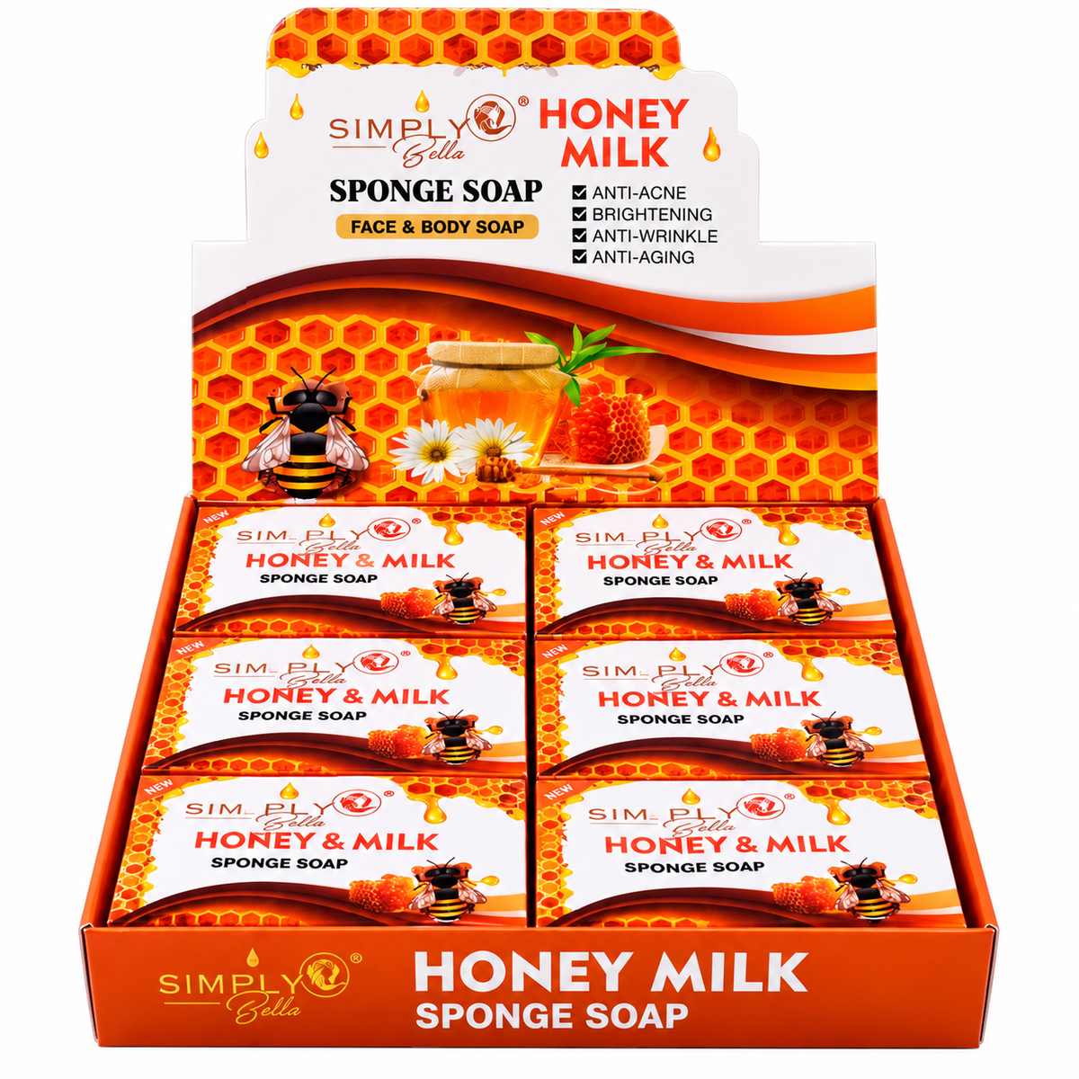 SimplyBella Sponge Soap Honey & Milk