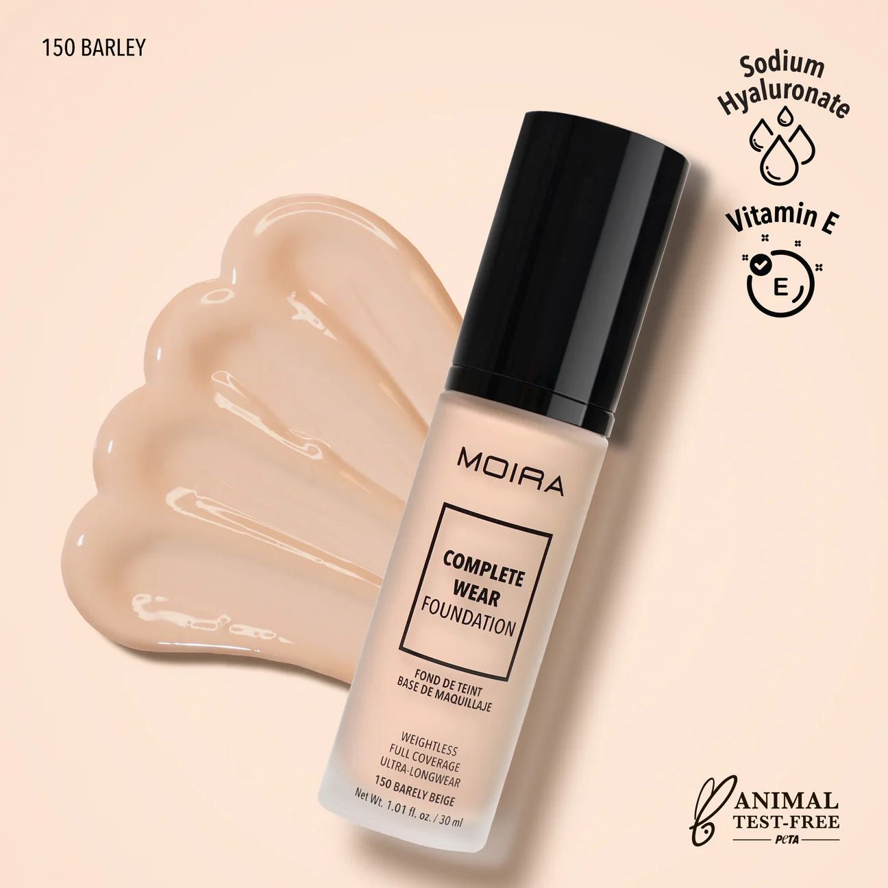 MOIRA COMPLETE WEAR FOUNDATION 150 BARELY BEIGE CWF150 R57