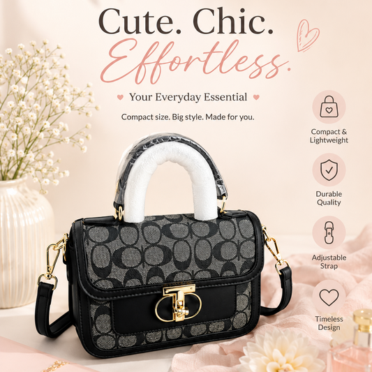 1 PCS BLACK PURSE WITH WALLET XFT-9095-ABK