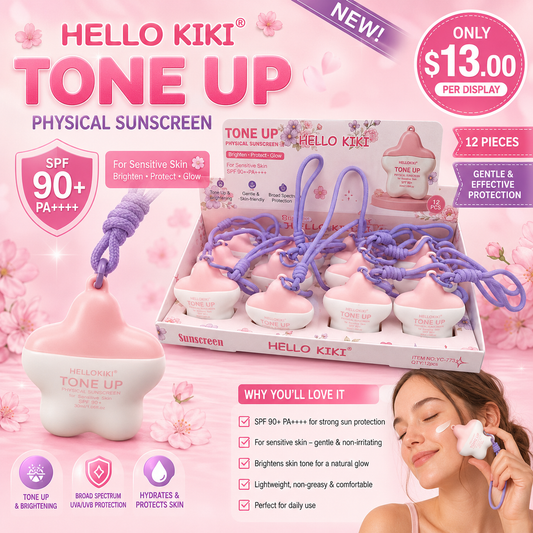 12PCS DISPLAY HELLO KIKI TONE UP PHYSICAL SUNSCREEN YC-778