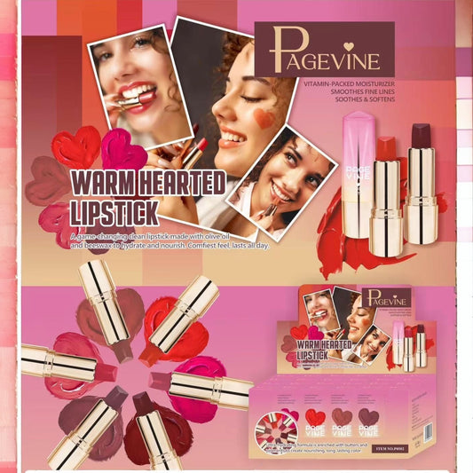 PAGEVINE WARM HEARTED LIPSTICK 24 PCS DISPLAY