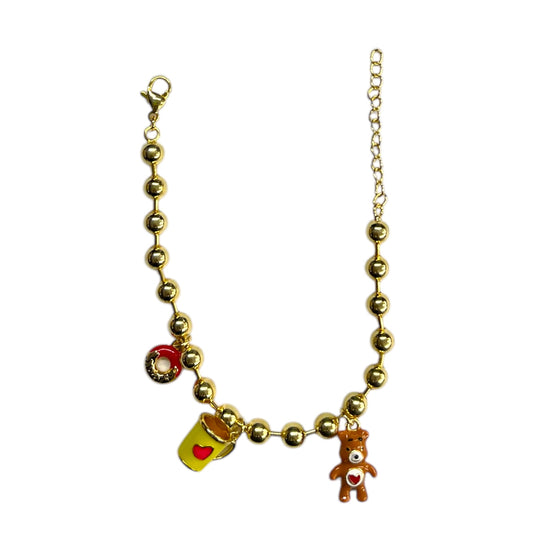 ORO LAMINADO BROWN MOOD BEAR BRACELET