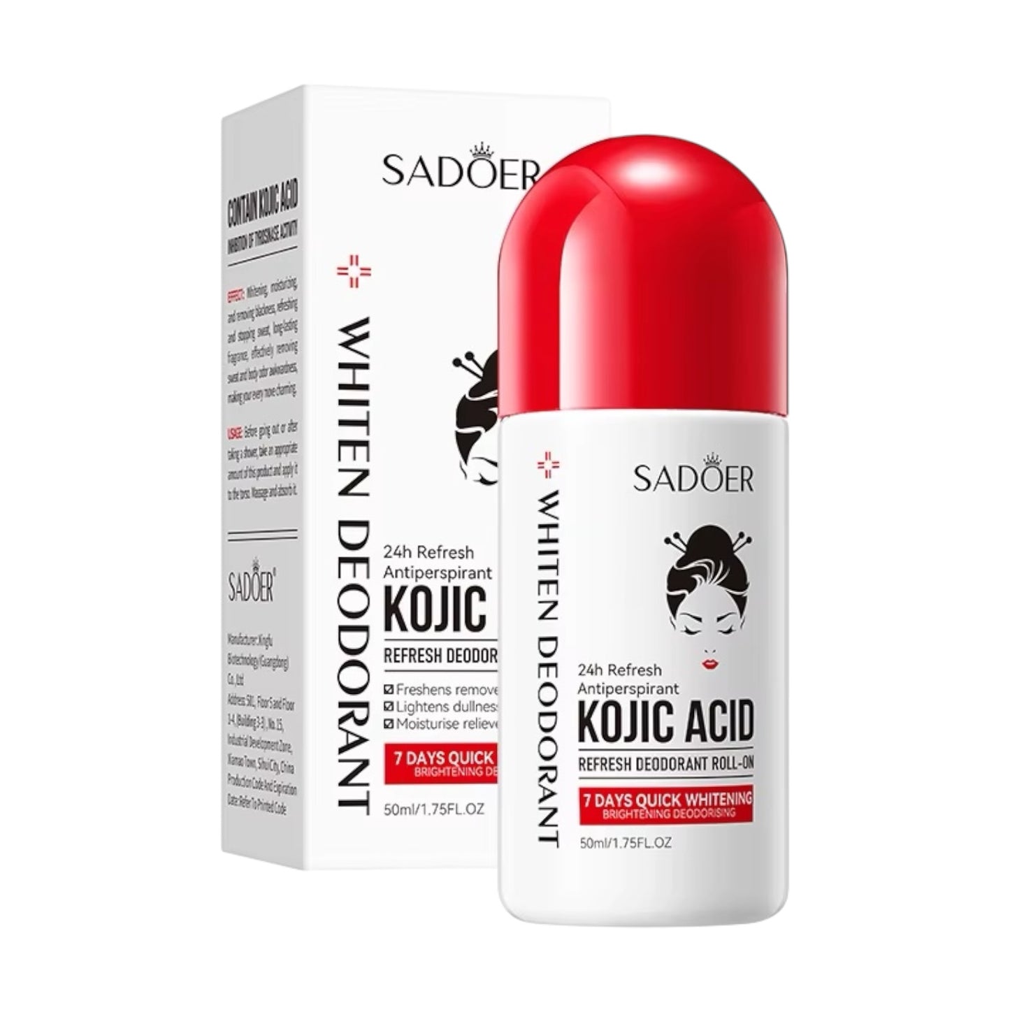 6PCS SADOER KOJIC ACID ROLL ON DEODORANT SD33659