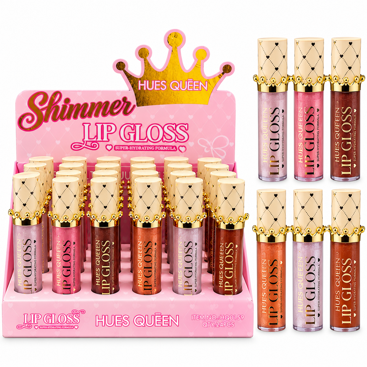 Brillo Labial Hidratante Hues Queen con Efecto Luminoso