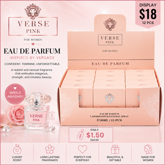 12PCS DISPLAY VERSE PINK MINI PERFUME EBC3115