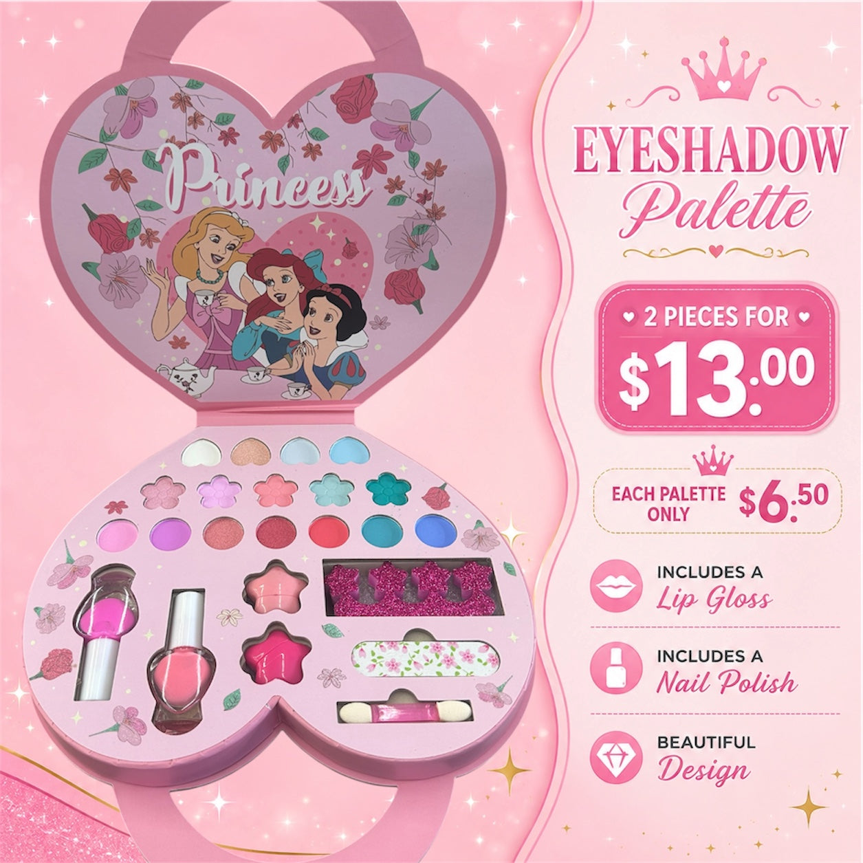 2PCS HEART PRINCESS KIDS DUO KIT TZ-022