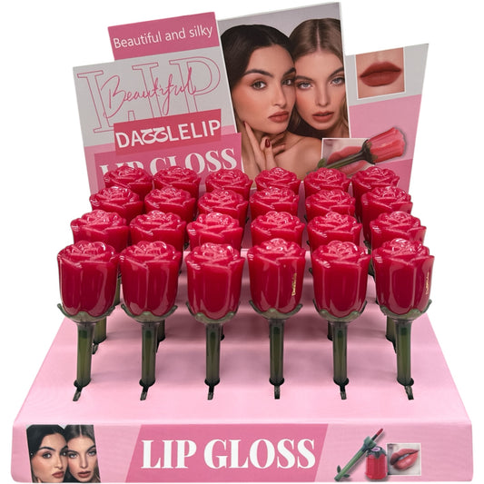 24PCS DISPLAY ROSES LIP GLOSS TM-246