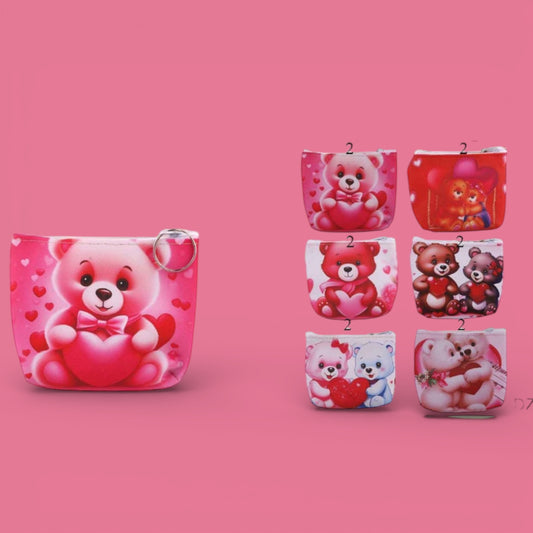 12PCS PACK BEAR VALENTINES DAY COIN BAG DNV-3150