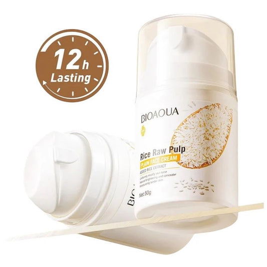 3 PCS BIOAQUA RICE RAW PULP PLAIN FACE CREAM  #BQY09906