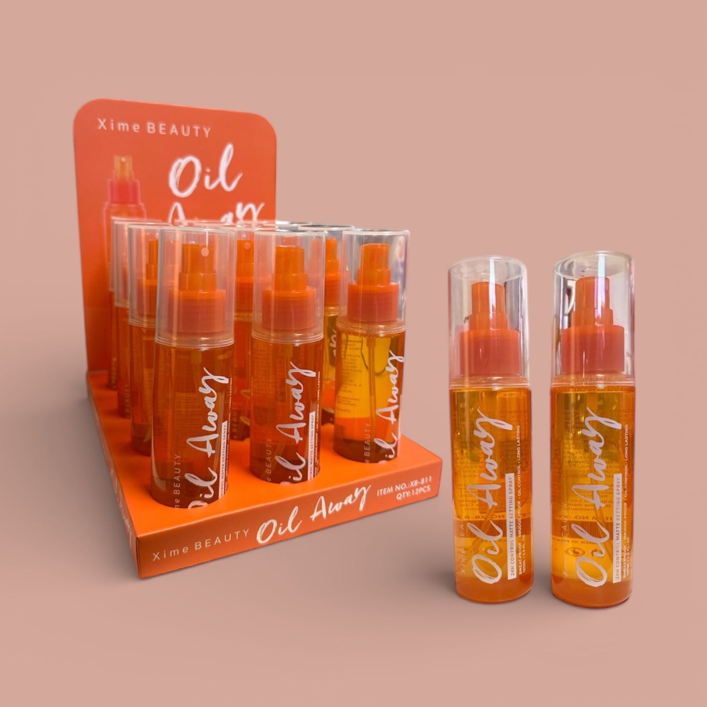 12PCS DISPLAY XIME BEAUTY OIL AWAY MATTE SETTING SPRAY XB-811