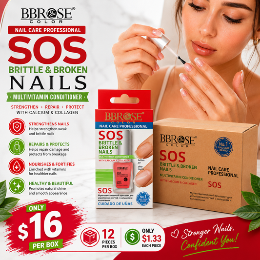 12PCS DISPLAY BBROSE COLOR SOS BRITTLE & BROKEN NAILS NP001-1
