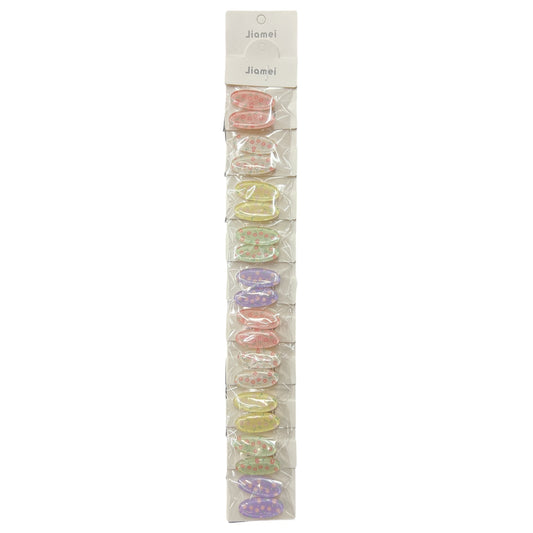 MINI OVAL FLOWER HAIR CLIPS 10 PCS PACK