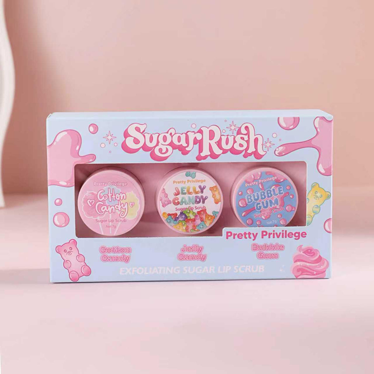 Pretty Privilege Sugar Rush 3pcs  Lip Scrub