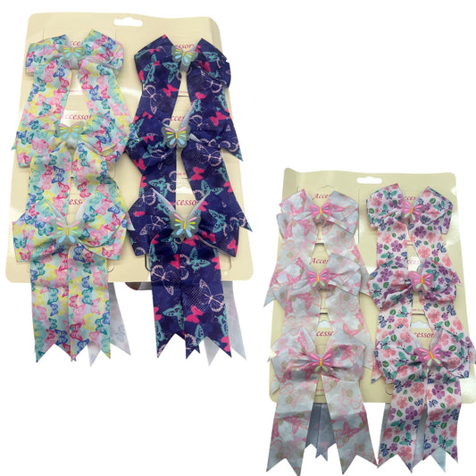PRETTY BUTTERFLY HAIR BOWS  12PCS PACK