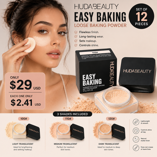 12PCS BOX HUDABEAUTY SOFTENING POWDER EASY BAKING NEUTRO COLORS H76047