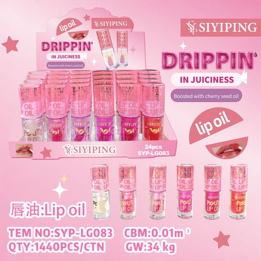 SIYIPING DRIPPIN IN JUICINESS LIP OIL 24 PCS DISPLAY SYP- LG083