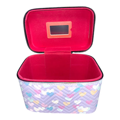 PURPLE HEARTED 3PCS CARRY ON MAKEUP BOX