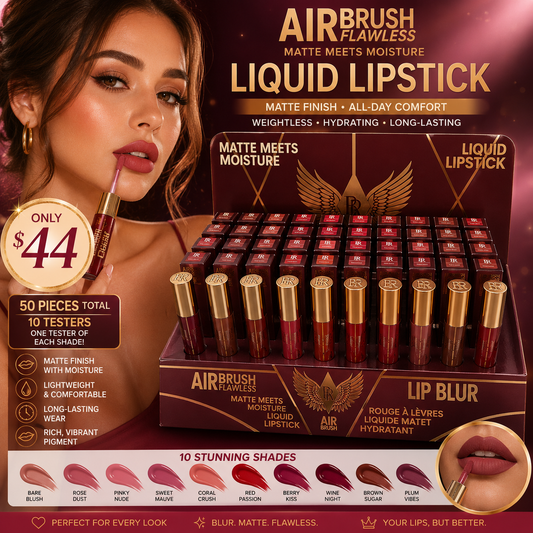 50PCS DISPLAY AIRBRUSH FLAWLESS MATTE LIQUID LIPSTICK 08006