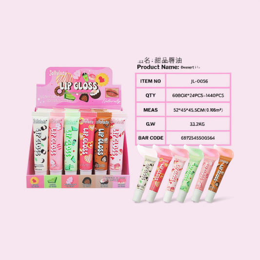 24PCS JOLLYLADY 6 FLAVOR LIP GLOSS JL-0056