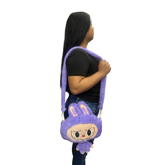 CUTE MONSTER PURPLE FUZZY PURSE WITH THEME SONG