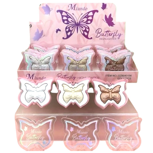 M’IUNDO BUTTERFLY HIGHLIGHTER 12 PCS DISPLAY