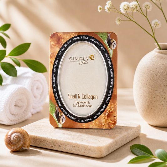 24PCS DISPLAY SIMPLE BELLA SNAIL & COLLAGEN HYDRATION & EXFOLIATION SOAP