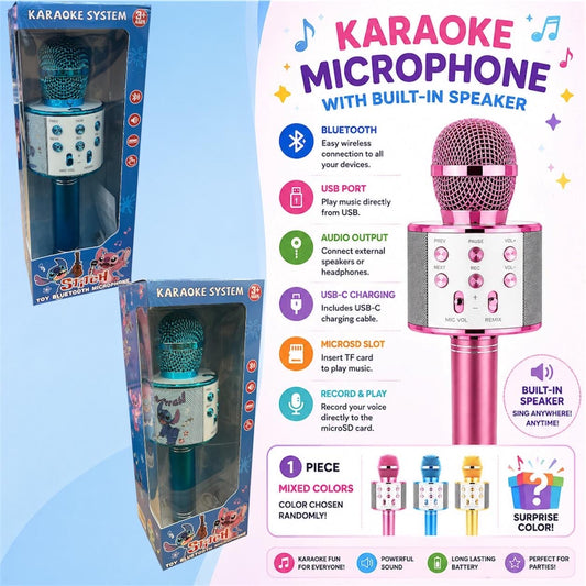 1PCS ST KARAOKE BLUETOOTH MICROPHONE BLUE GUY  188-NK1