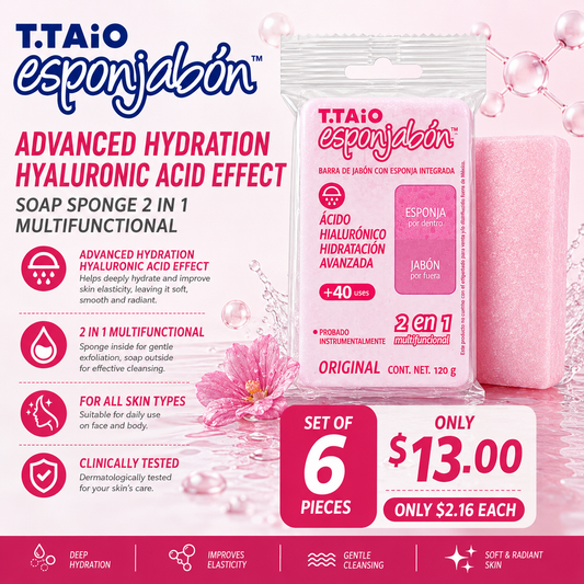 6PCS T.TAIO ESPONJABON ACIDO HIALURONICO 4819