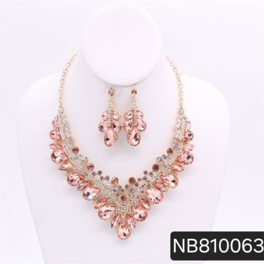 1PCS LUXURIOUS ROSE GOLD NECKLACE WITH EARRINGS