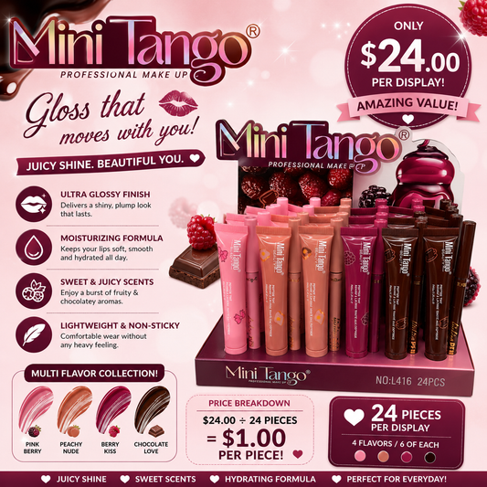 24PCS DISPLAY MINI TANGO SWEET LIFE LIPGLOSS + LIP LINER L416