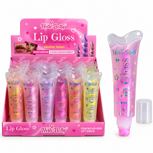 Brillo labial Hello Betty Swirl + soporte con orificio para llavero