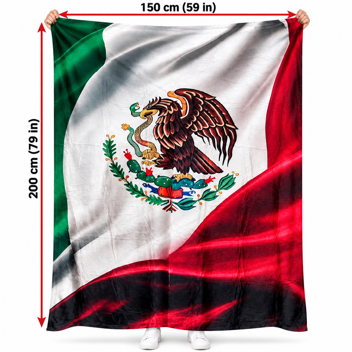 Manta con la bandera de México
