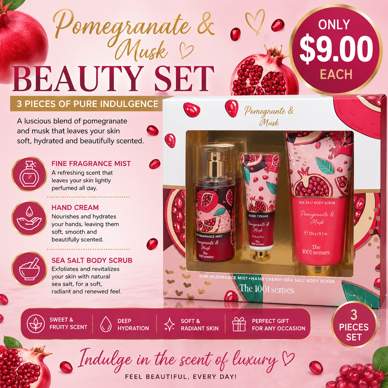 1PCS POMEGRANATE & MUSK  DUO SET G3-009