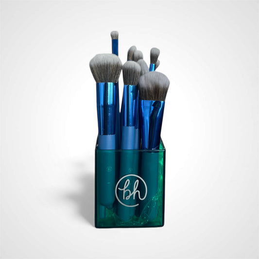 2PCS BH COSMETICS BLUE NEON  10PCS BRUSH  SET 082