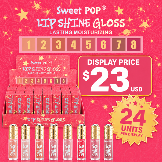 24PCS DISPLAY SWEET POP MOISTURIZING LIP SHINE GLOSS SP-2010