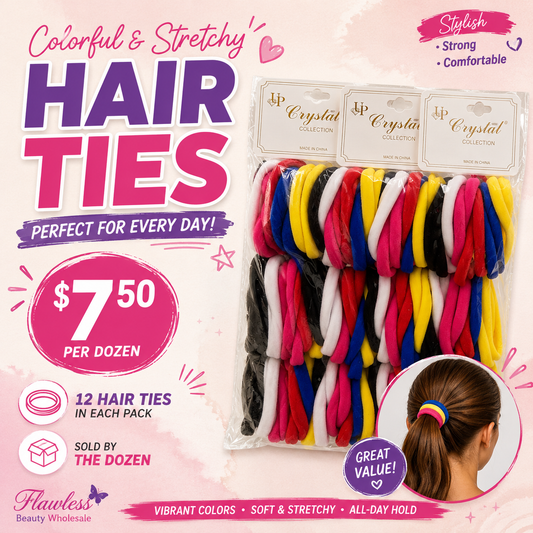 12PCS PACK HAIR TIES MULTICOLOR DHP-0154R