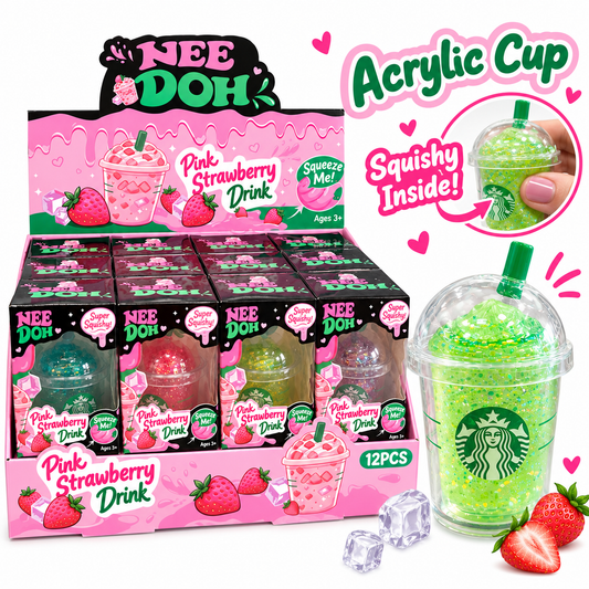 Squishy Starbies Nee Doh con vaso acrílico