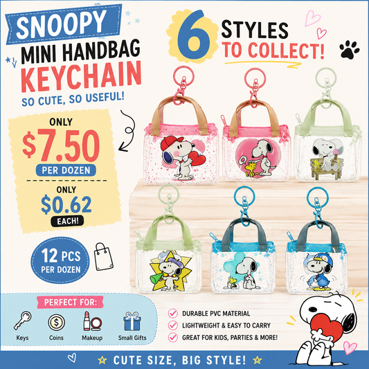 12PCS PACK MINI BAGS WITH KEYCHAIN CUTE WHITE DOGGY BA2644