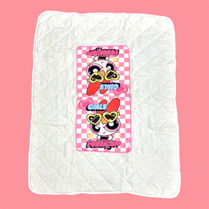 PINK SÚPER POWER GIRL CHECKERED 2 IN 1 PILLOW & BLANKET
