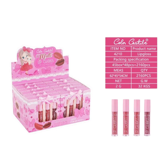 12PCS DISPLAY COLOR CASTILE 24H MATTE LIPGLOSS 4210