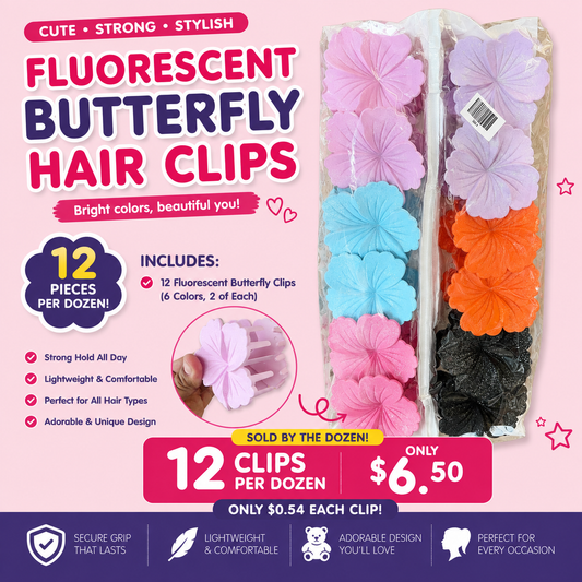 12PCS PACK  SOLID FLOWERS HAIR CLIPS BHC4