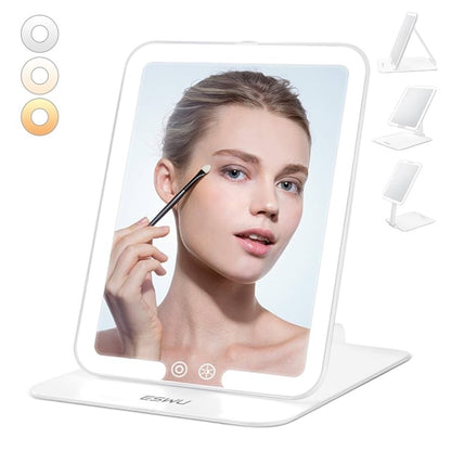 2 PCS WHITE ESWU FOLDABLE LED VANITY MIRROR #GRI1H