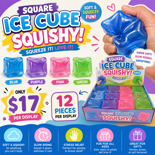 12PCS DISPLAY SOLID CUBE  SQUSHY