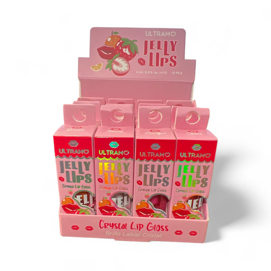 12PCS DISPLAY ULTRAMO JELLY LIPS LIPGLOSS S2390