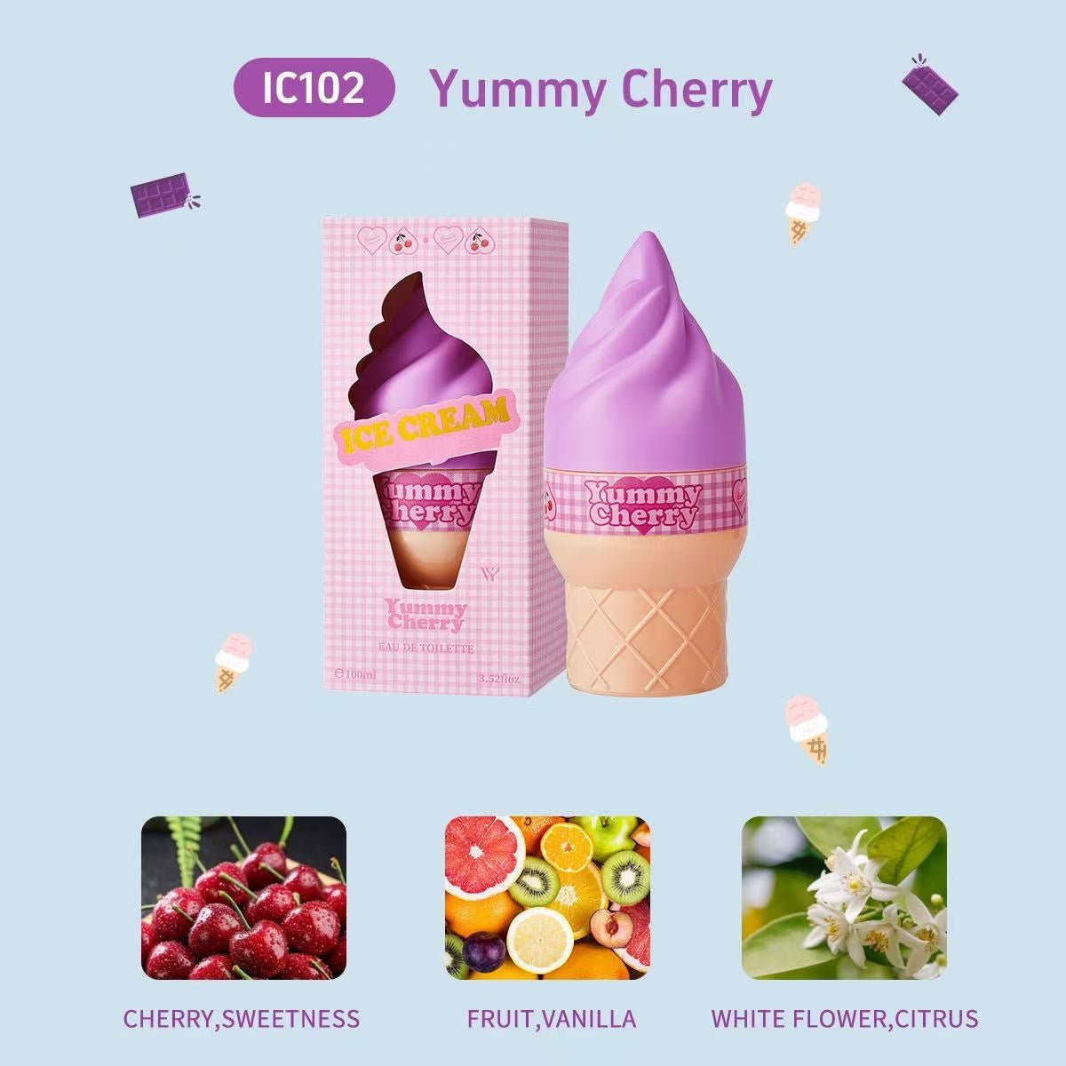 12PCS SCENTED ICE CREAM SHAPE PERFUME